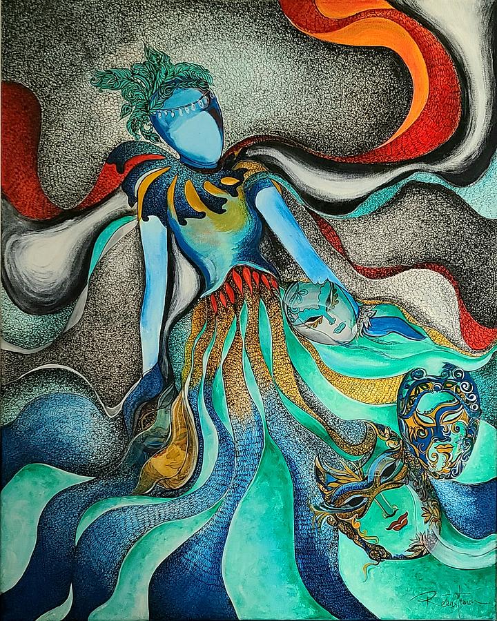 Behind the mask Painting by Reena Tomar | Fine Art America