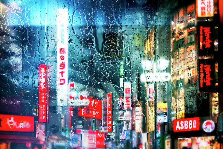 Behind the Window - Shibuya District Photograph by Philippe HUGONNARD