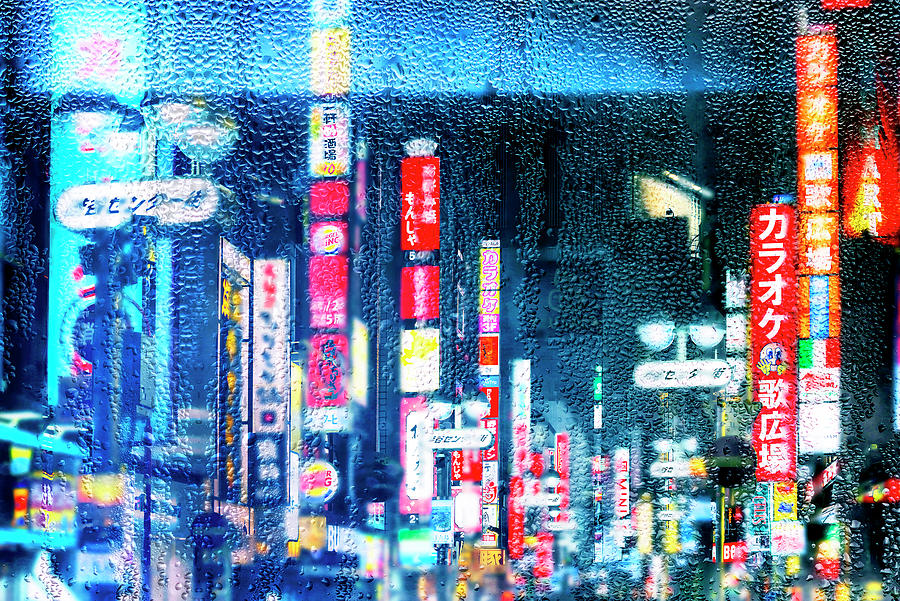 Behind the Window - Tokyo Bluish Reflection Photograph by Philippe HUGONNARD