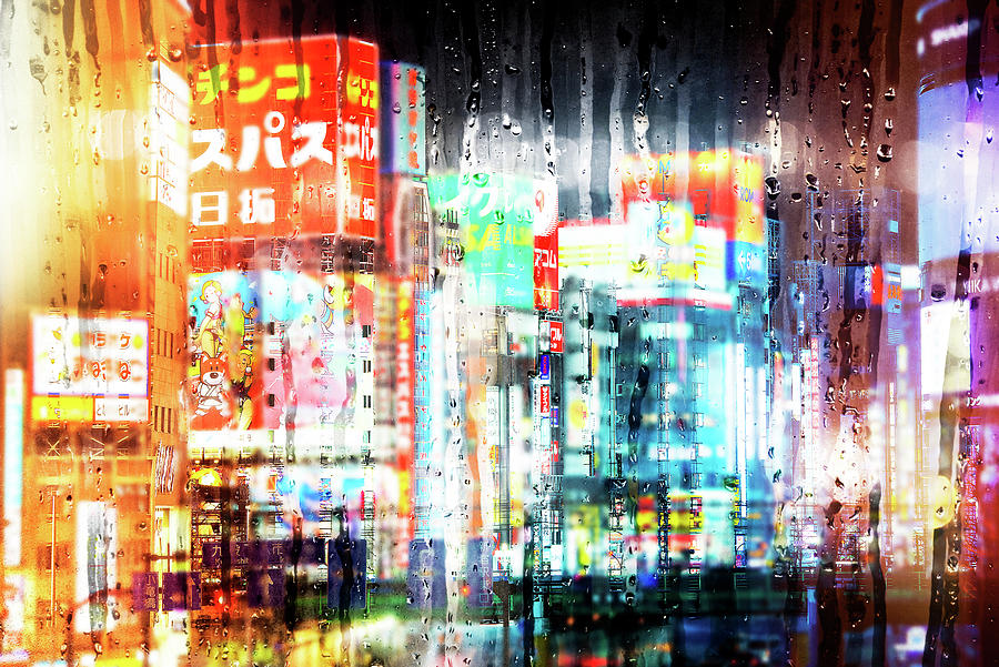 Behind the Window - Tokyo by night Photograph by Philippe HUGONNARD
