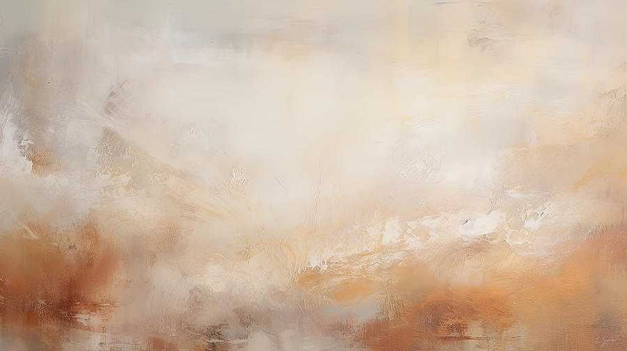 Beige and Orange Abstract Art Painting by Lourry Legarde