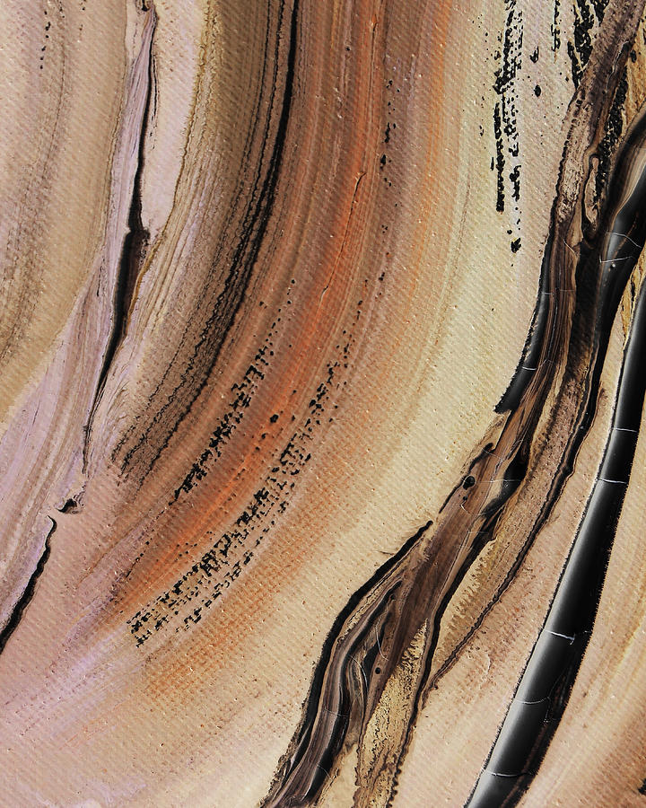 Beige Brown Organic Lines Of Warm Marble Contemporary Abstract Art IV Painting by Irina Sztukowski