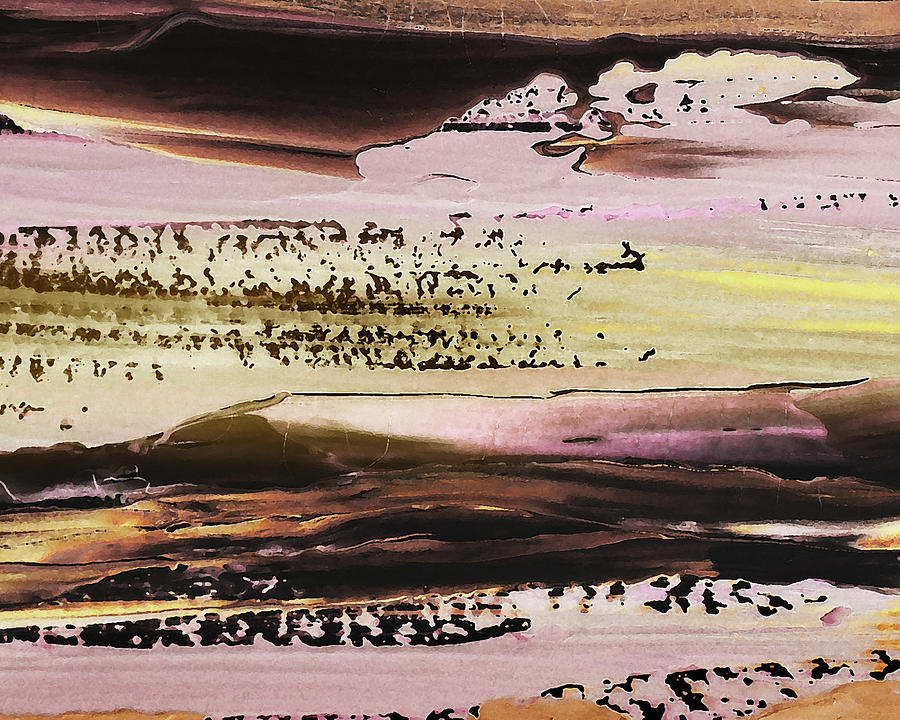 Beige Brown Terra Warm Organic Line Brush Strokes Contemporary Decor IX Painting by Irina Sztukowski