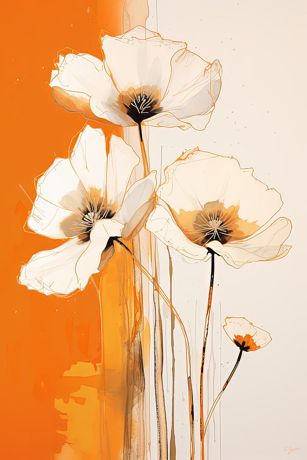 Beige, Orange and Yellow Art Painting by Lourry Legarde