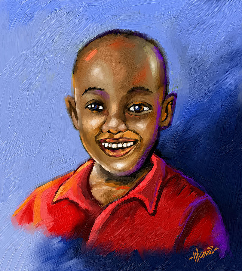 Being a Boy Painting by Anthony Mwangi