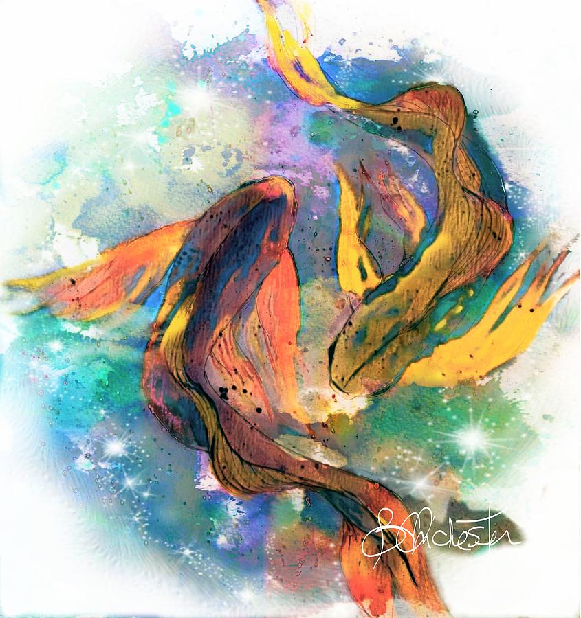 Being Koi Mixed Media by Barbara Chichester