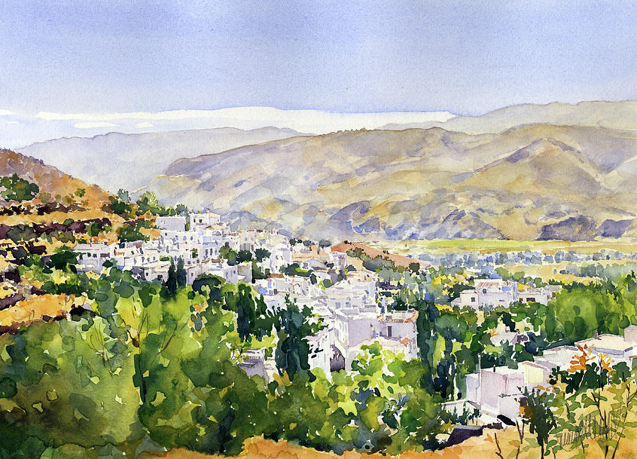Beires and the Sierra de Gador Painting by Margaret Merry