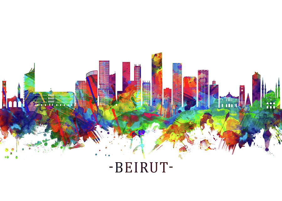 Beirut Lebanon Skyline Mixed Media