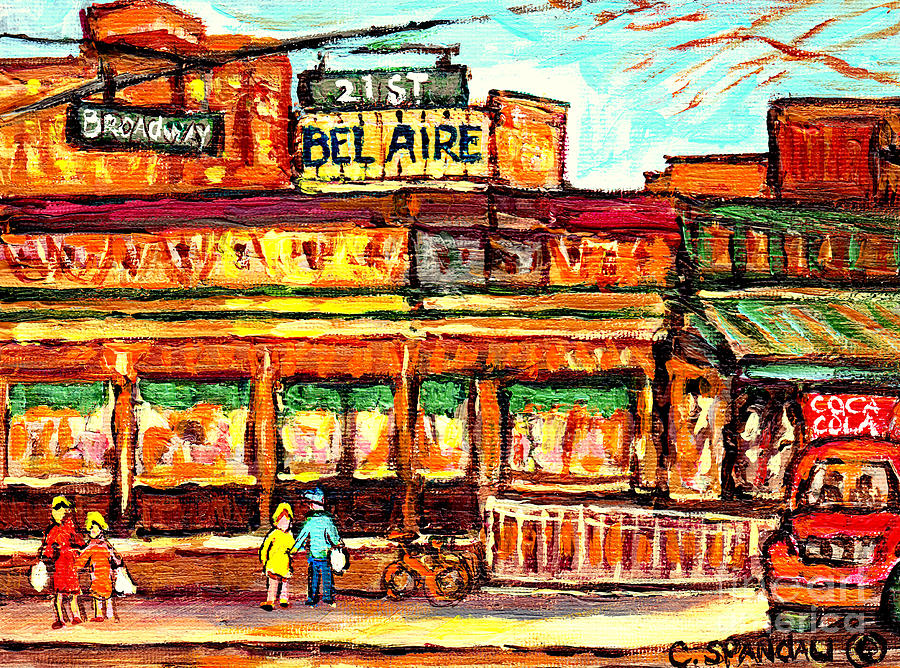 Bel-aire Diner 21st Astoria Broadway Street Scene C Spandau Paints Best Nyc Restaurants American Art Painting by Carole Spandau