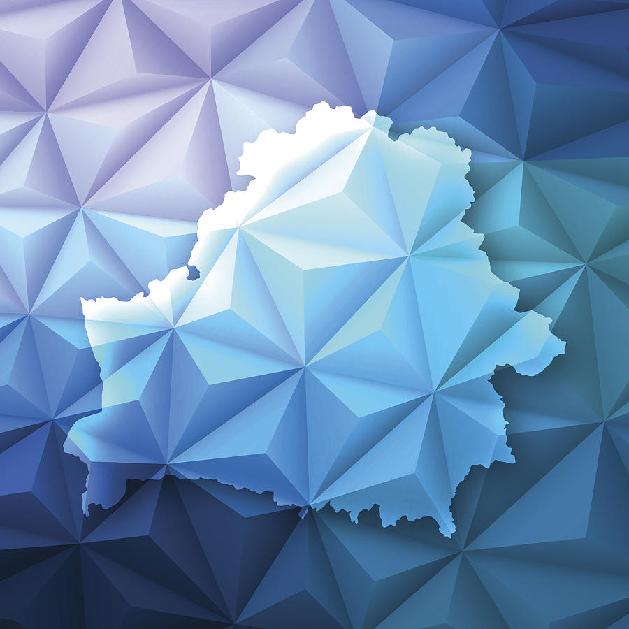 Belarus on Abstract Polygonal Background - Low Poly, Geometric Drawing by Bgblue