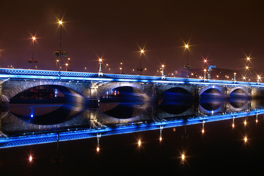 Belfast Northern Ireland Bridge at Night Photograph by Insight Imaging