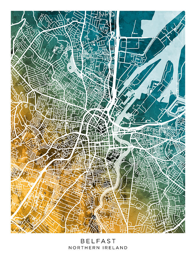 Belfast Northern Ireland City Map 60 Digital Art By Michael Tompsett   Belfast Northern Ireland City Map 60 Michael Tompsett 