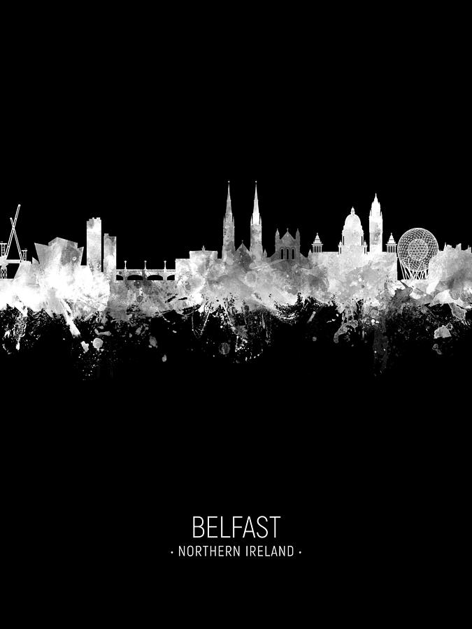 Belfast Northern Ireland Skyline #39 Digital Art by Michael Tompsett
