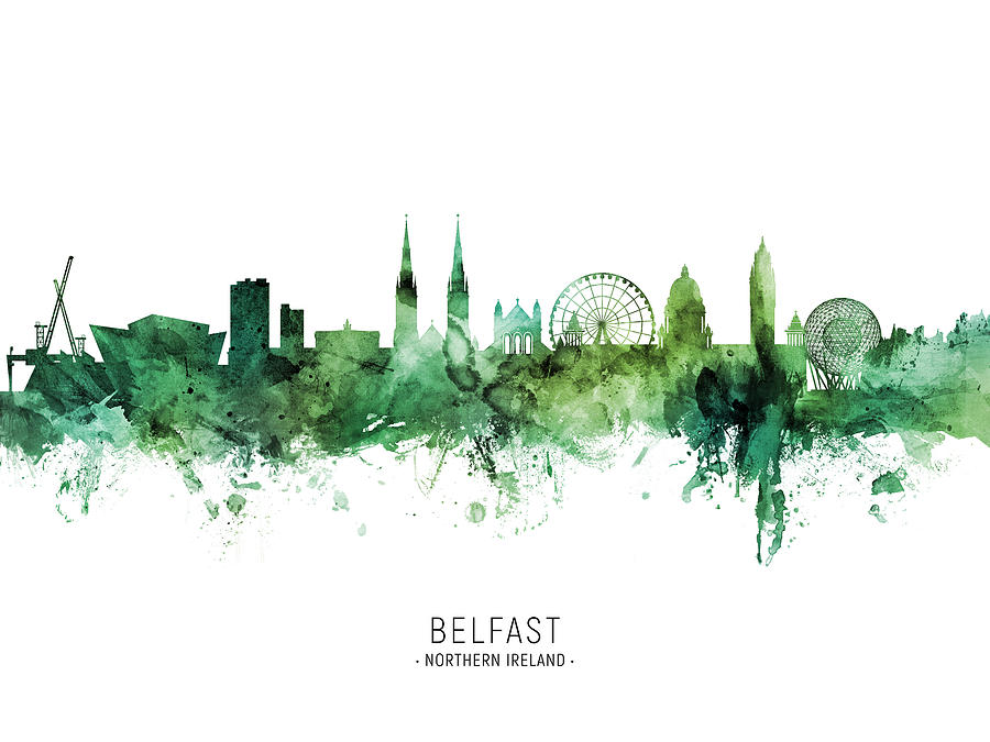 Belfast Northern Ireland Skyline #73 Digital Art by Michael Tompsett ...