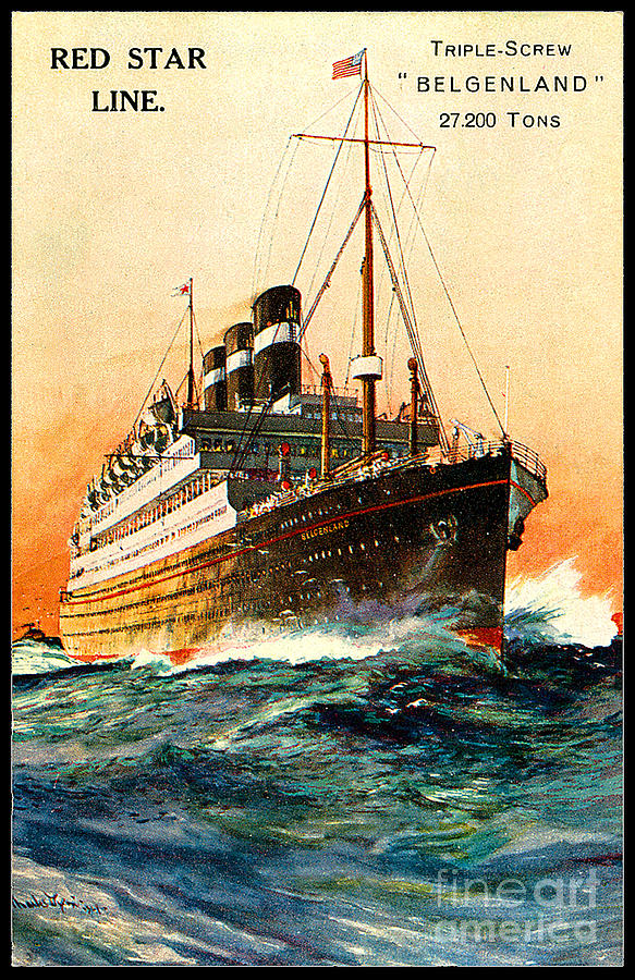 Belgenland Queen of the Red Star Line Fleet Painting by Unkown
