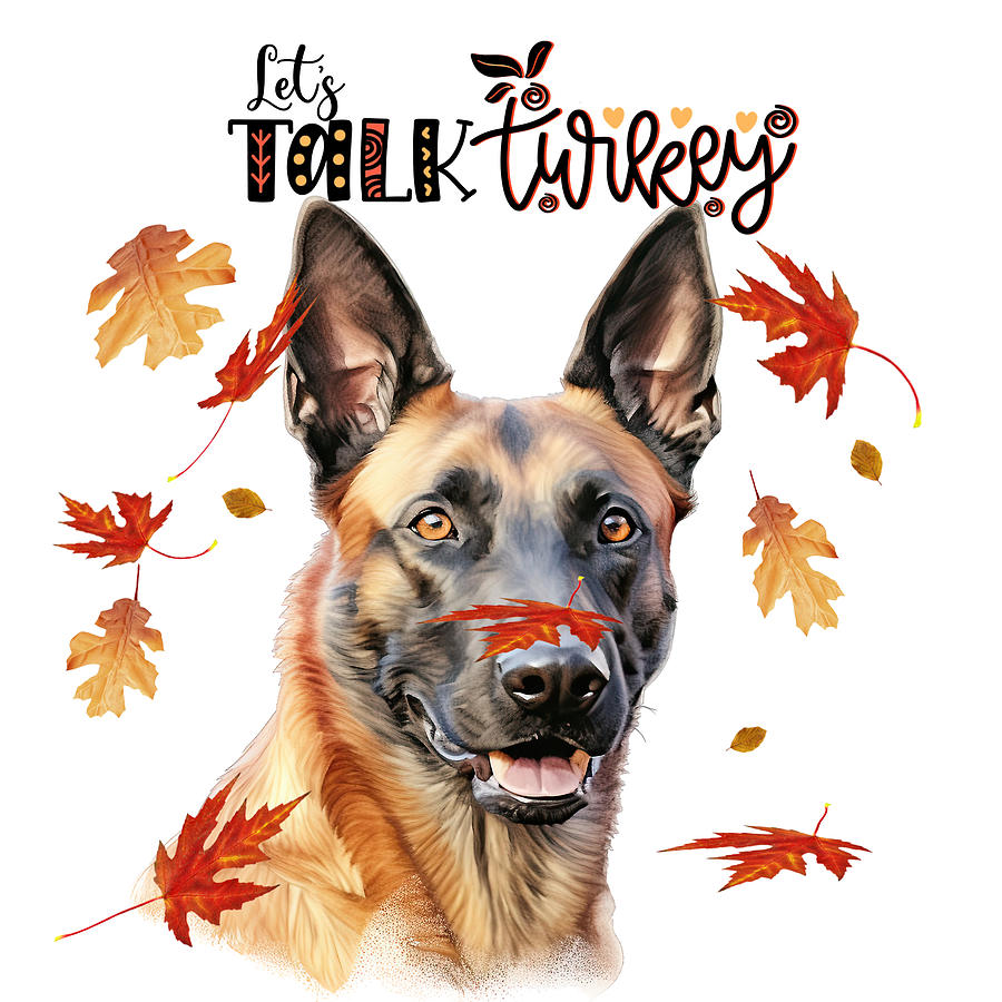 Belgian Malinois Funny Thanksgiving Dog Digital Art by Doreen Erhardt