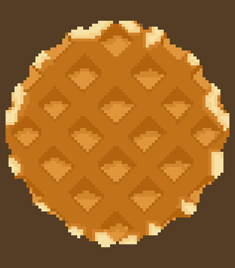 Belgian Waffle Pixel Art Food Design Digital Art by Tien Tam Ho - Pixels