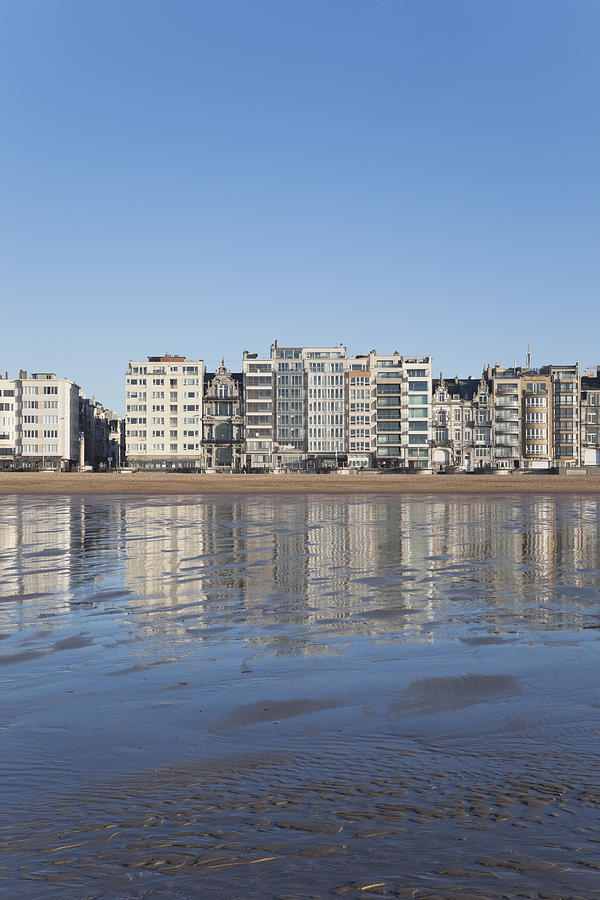 Belgium, View of Ostend beach and promenade with costal high rises Photograph by Westend61