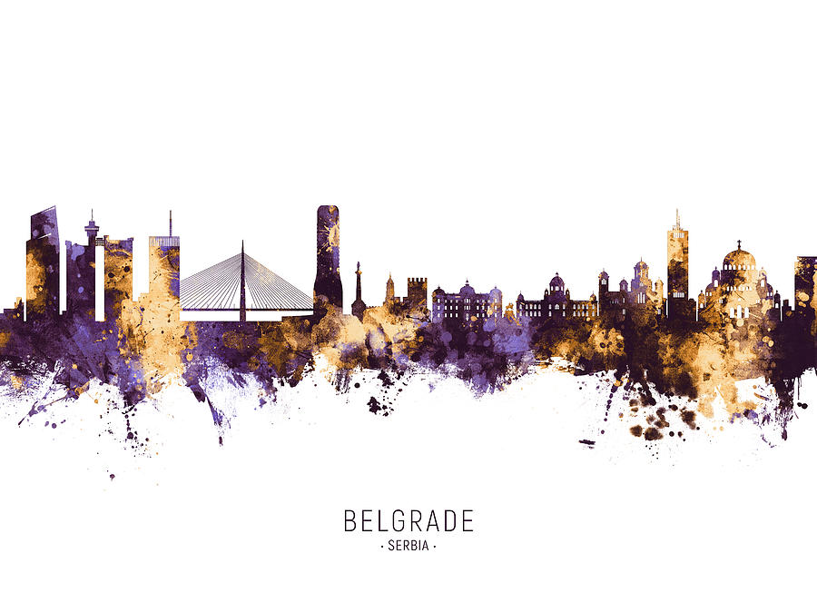 Belgrade Serbia Skyline #14 Digital Art by Michael Tompsett