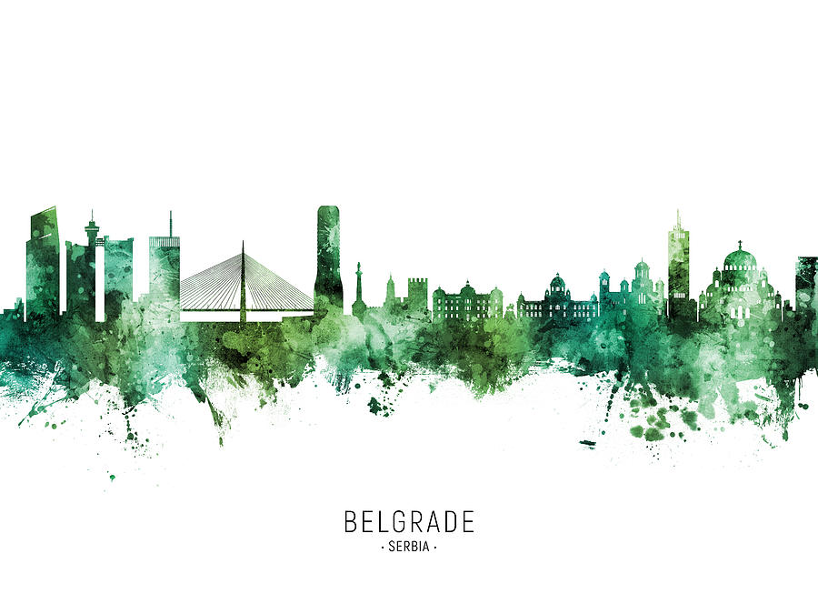 Belgrade Serbia Skyline #19 Digital Art by Michael Tompsett - Fine Art ...