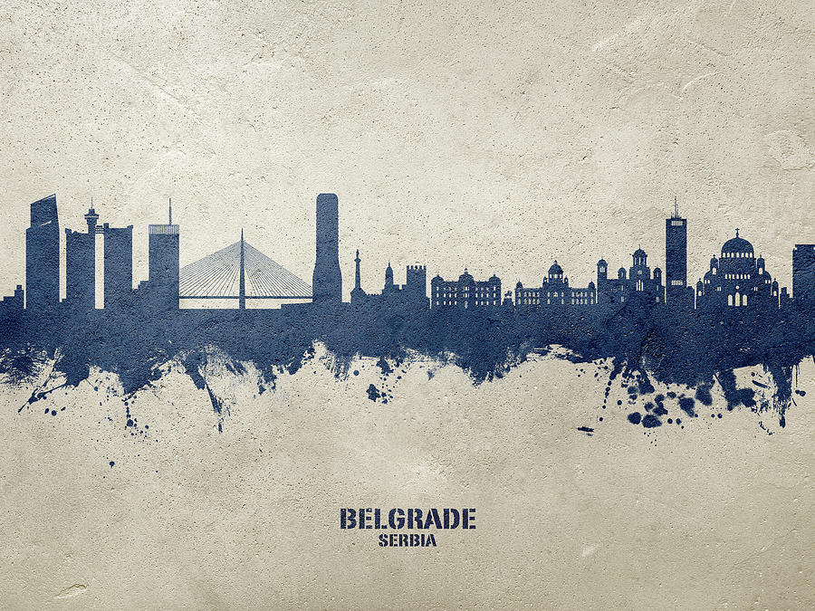 Belgrade Serbia Skyline #23 Digital Art by Michael Tompsett