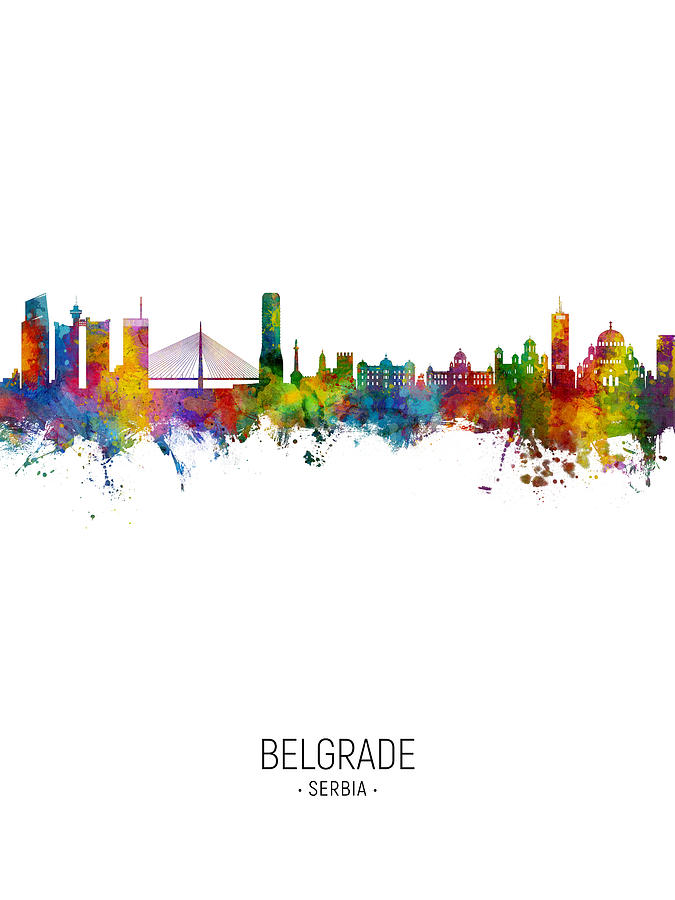 Belgrade Serbia Skyline #34 Digital Art by Michael Tompsett