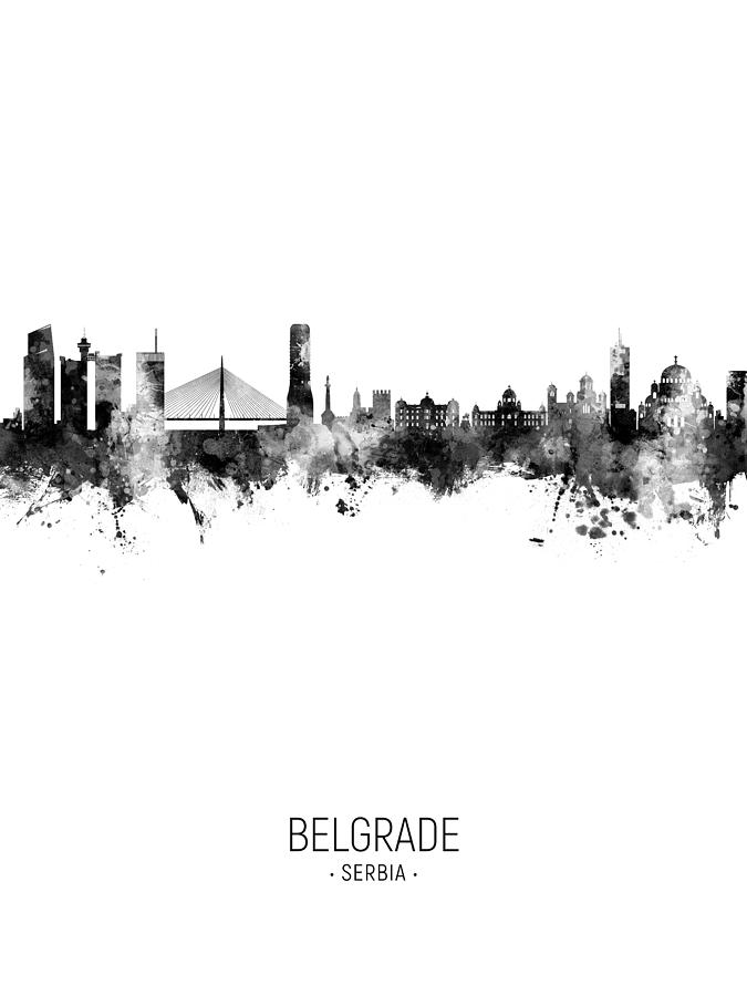 Belgrade Serbia Skyline #38 Digital Art by Michael Tompsett
