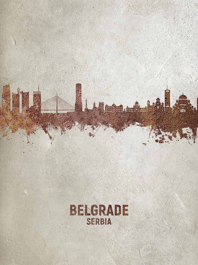 Belgrade Serbia Skyline #50 Digital Art by Michael Tompsett