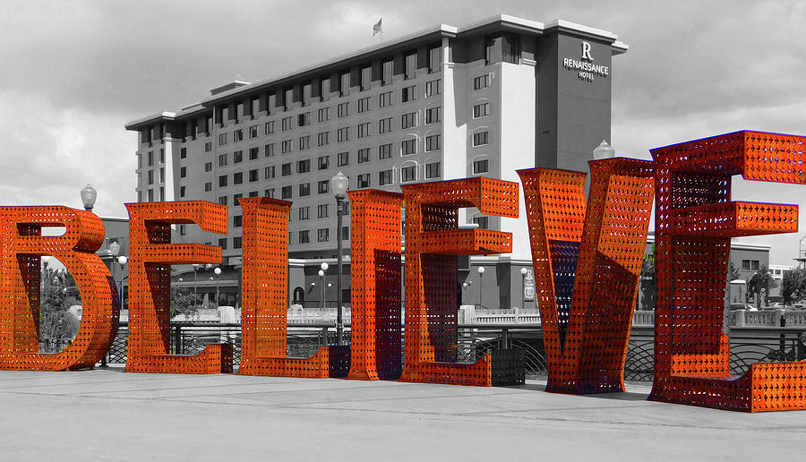 Believe Sculpture in Reno2 Photograph by Emmy Marie Vickers