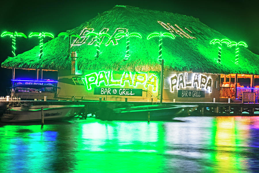Belize Ambergris Caye Palapa Bar and Grill Photograph by Toby McGuire