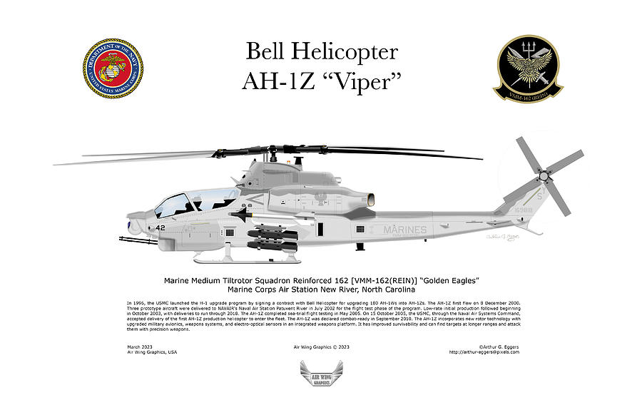 Bell AH-1Z Viper VMM-162 REIN Digital Art by Arthur Eggers