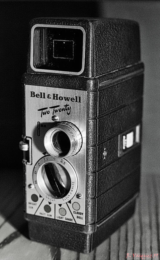 Bell And Howell Movie Camera 1970s BW Photograph by Rene Vasquez