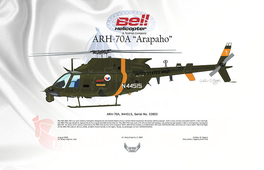 Bell Digital Art - Bell ARH-70A Arapaho by Arthur Eggers