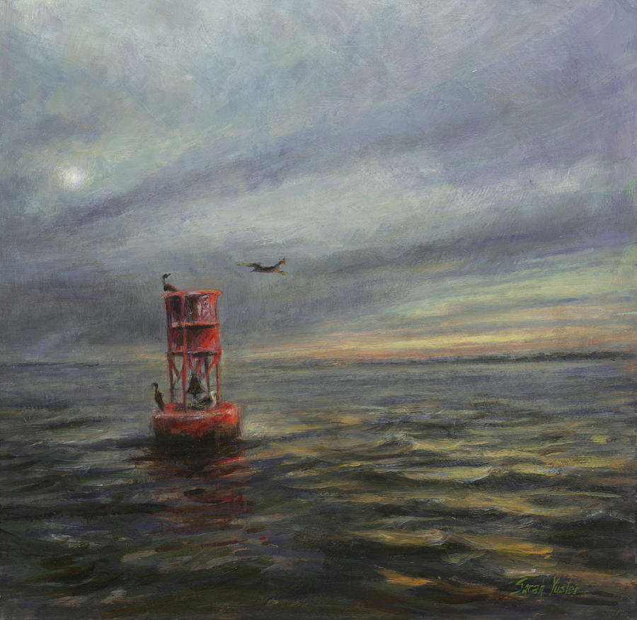 Bell Buoy And Cormorants Painting