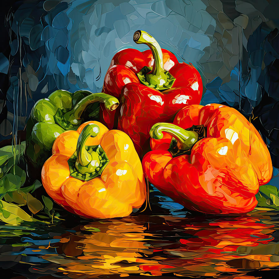 Bell Peppers Art  Digital Art by Lourry Legarde