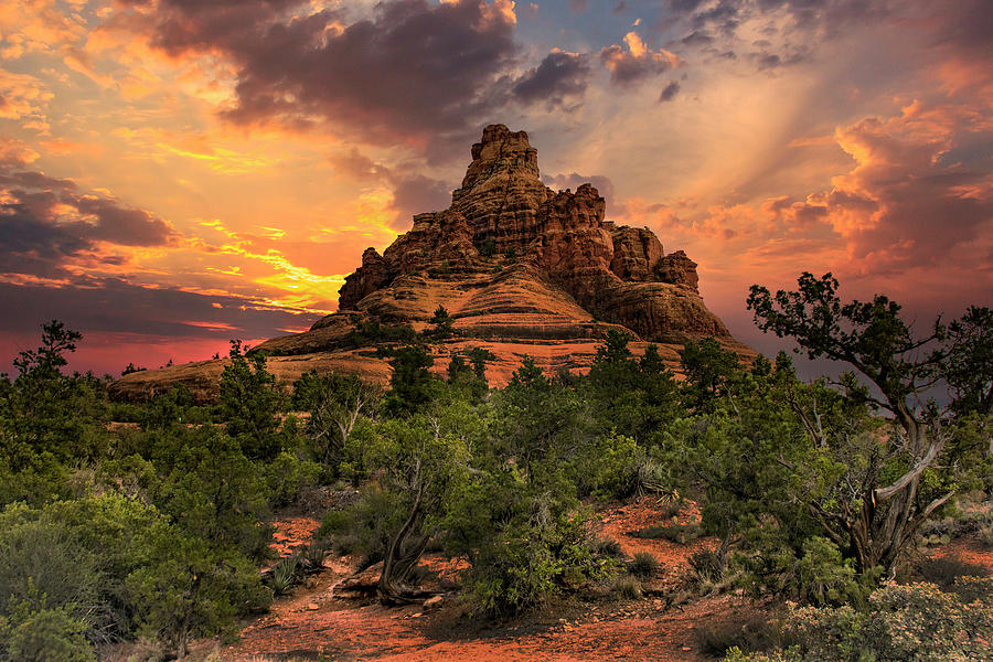 Bell Rock at Sunset Photograph by Barbara Manis