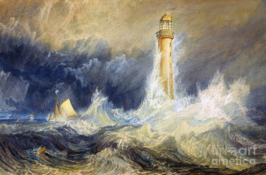Bell Rock Lighthouse Painting by William Turner