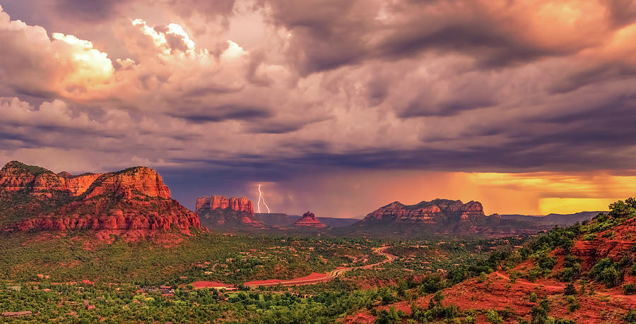 Bell Rock Monsoon  Photograph by Heber Lopez