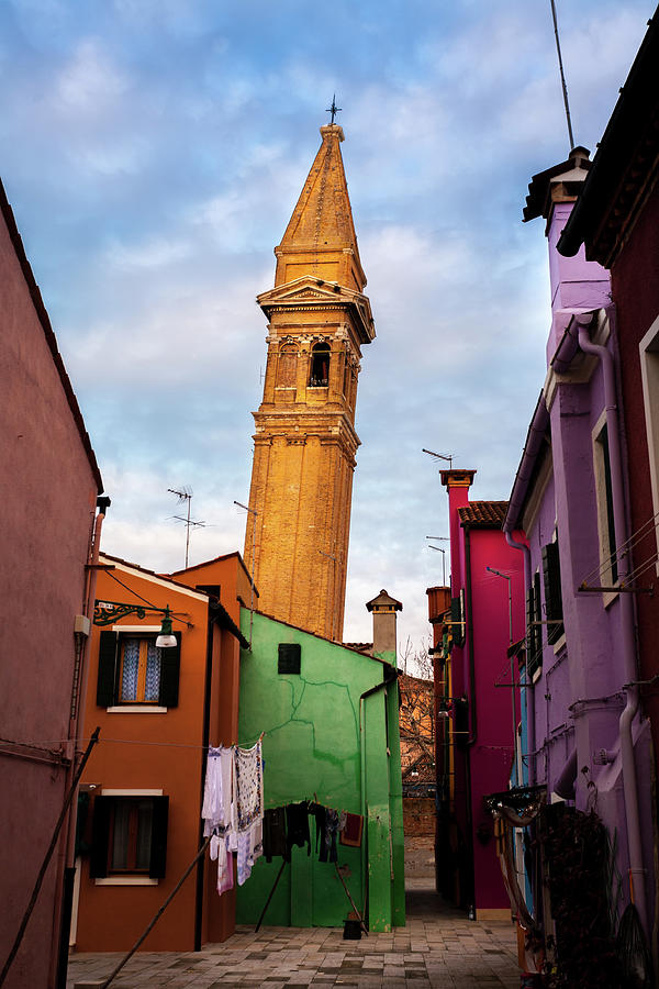 Bell Tower of Burano Photograph by Mark Gomez