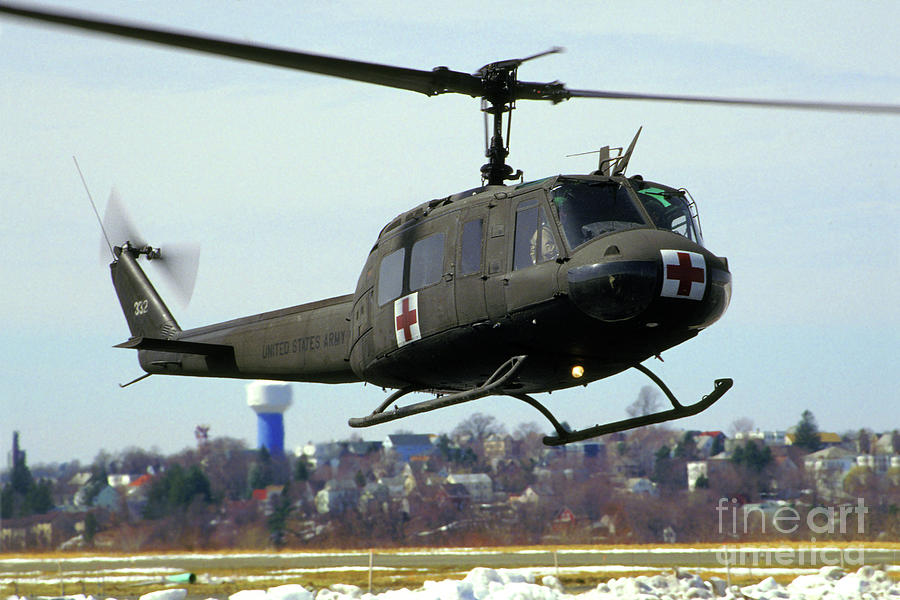 Bell UH-1 Huey Landing, US Army Photograph by Wernher Krutein