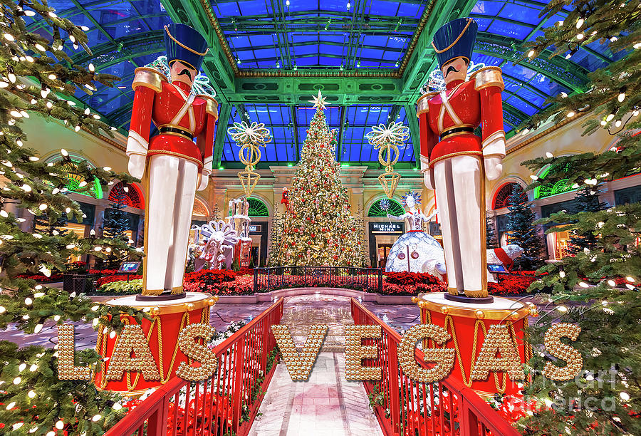 Bellagio Conservatory Christmas Tree and Toy Soldiers Post Card Photograph by Aloha Art