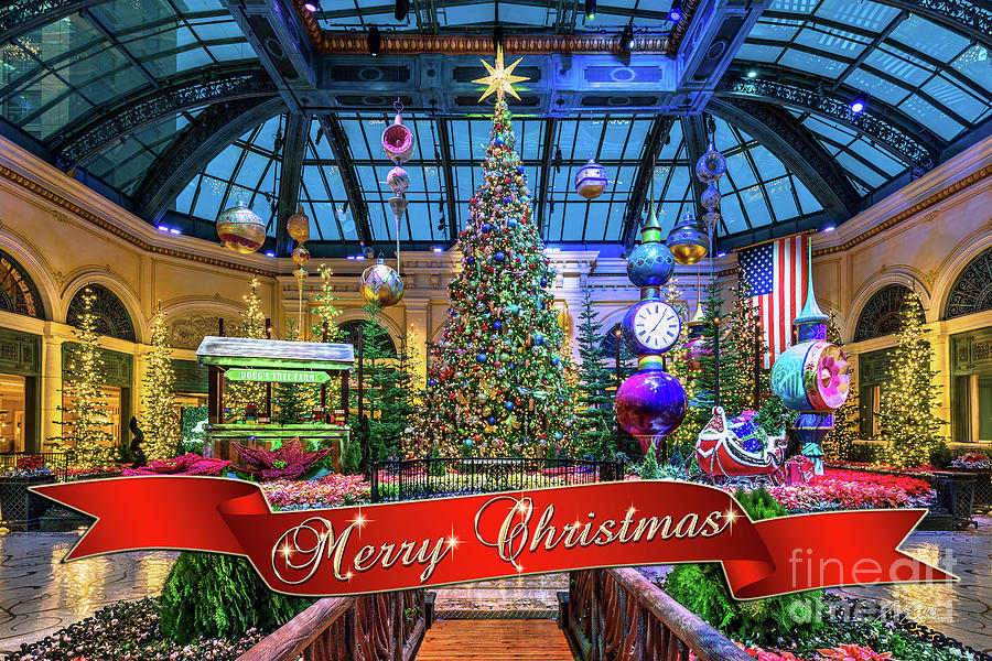 Bellagio Conservatory Christmas Tree With Ribbon 2021 Photograph by Aloha Art