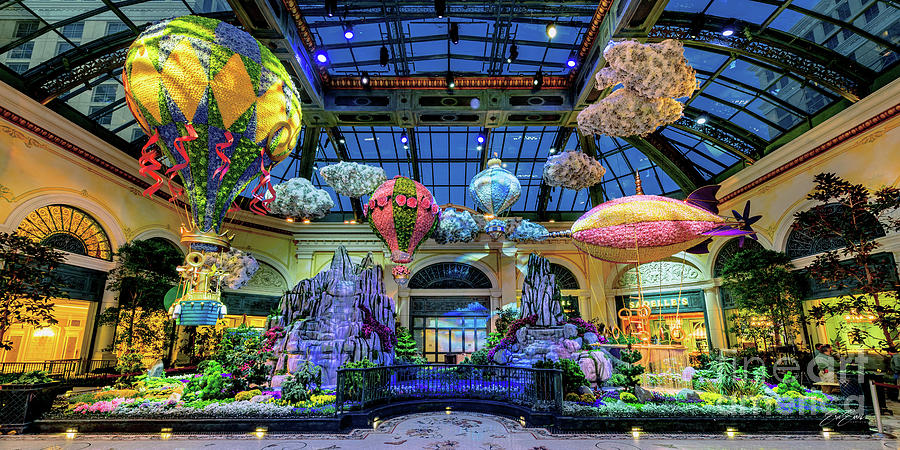Bellagio Conservatory Spring Main Display Flower Balloons 2 to 1 Ratio Photograph by Aloha Art