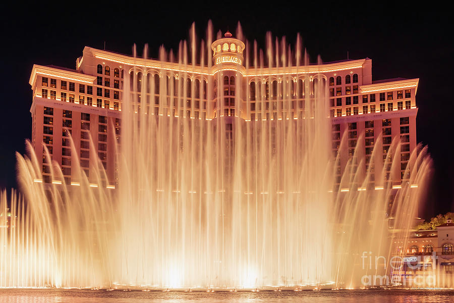 Bellagio Fountains Blooming Flower Photograph by Aloha Art