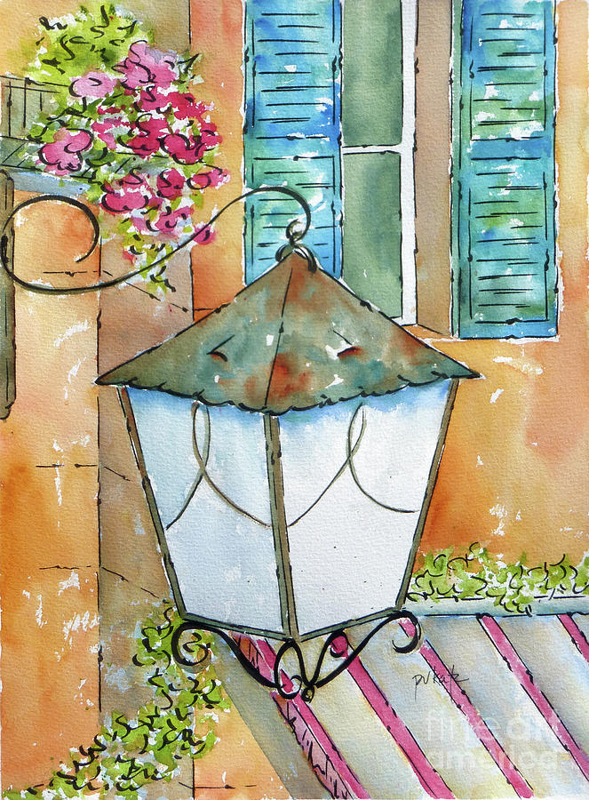 Bellagio Lantern Painting by Pat Katz