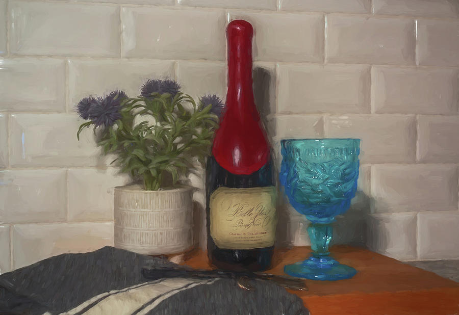Belle Glos Pinot Noir 2 Mixed Media by Alison Frank