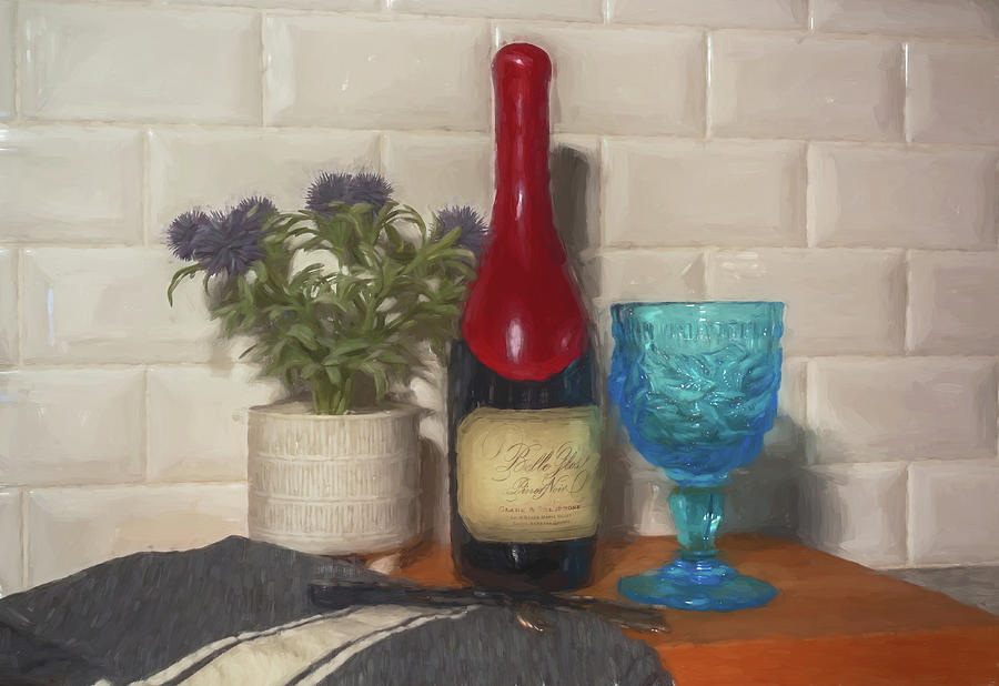 Belle Glos Pinot Noir 3 Mixed Media by Alison Frank
