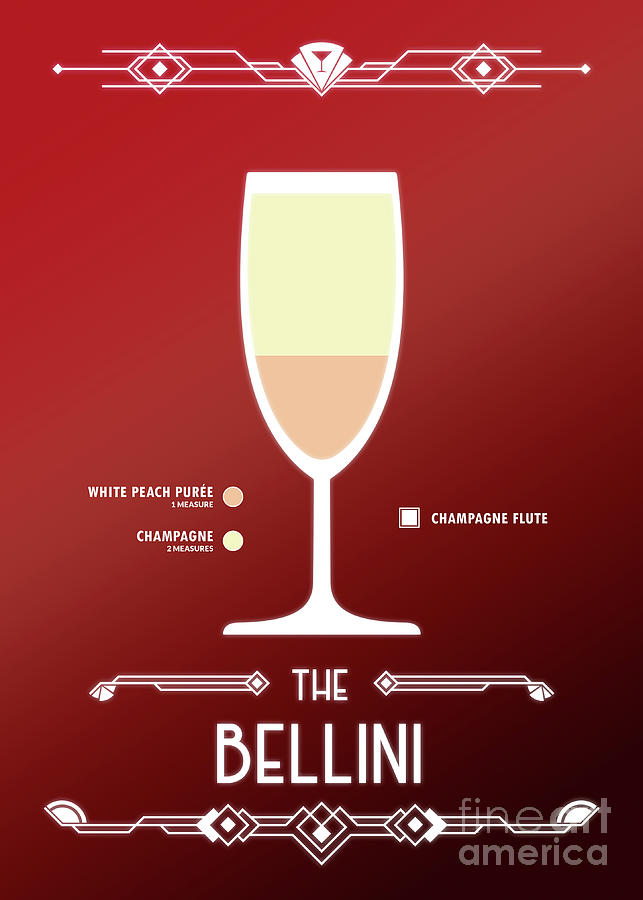 Martini Digital Art - Bellini Cocktail - Modern by Bo Kev