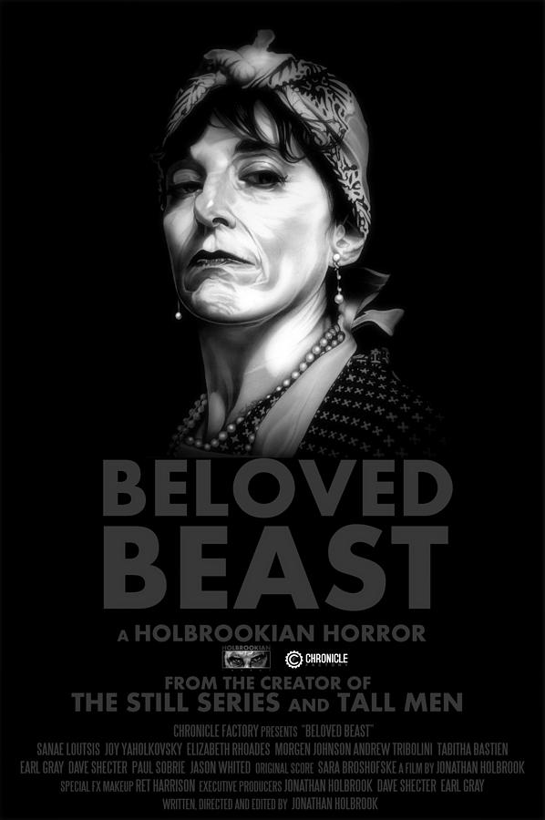 Beloved Beast - Official Movie Poster BW Drawing by Fred Larucci