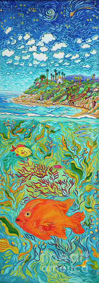 Below and Beyond Swamis Painting by Cathy Carey